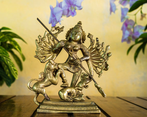 Indian brass statue of supreme goddess  - A Vintage Hindu Art - presented by mollisarts