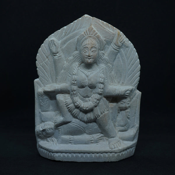 Monolithic Stone Pagan Goddess  Kali Statue - Hand Sculpted - Primitive Vintage Art Form of India - presented by mollisarts