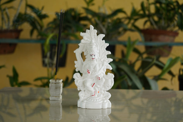Beautiful Saraswati murti: Terracotta Statue of Hindu Goddess of Knowledge, Music and Art, Music Statue - Indian handicraft by mollisarts