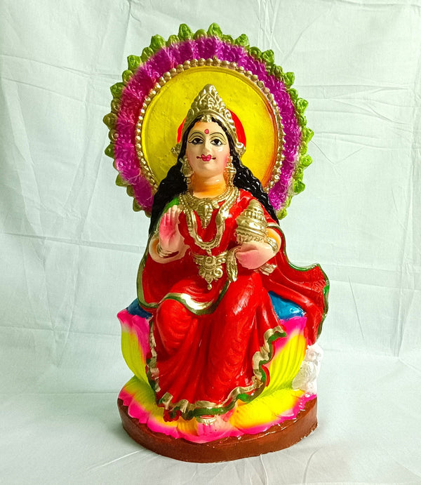 test Bengali kojagori lokkhi thakur pratima statue idol- Hindu goddess of wealth and prosperity - beautiful Bengali laxmi murti- lakshmi idol