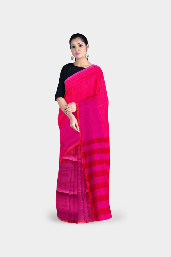 Bengali Handloom pure khadi cotton  Durga Puja saree -Govt. of India certified handloom mark -Indian organic cotton sari blouse