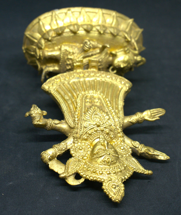 Tribal Brass Kali Statue-  showcasing tantric tantra sculpture of dakini- Shiv Shakthi- feminine masculine- Hindu Goddess Kali Amman Statue