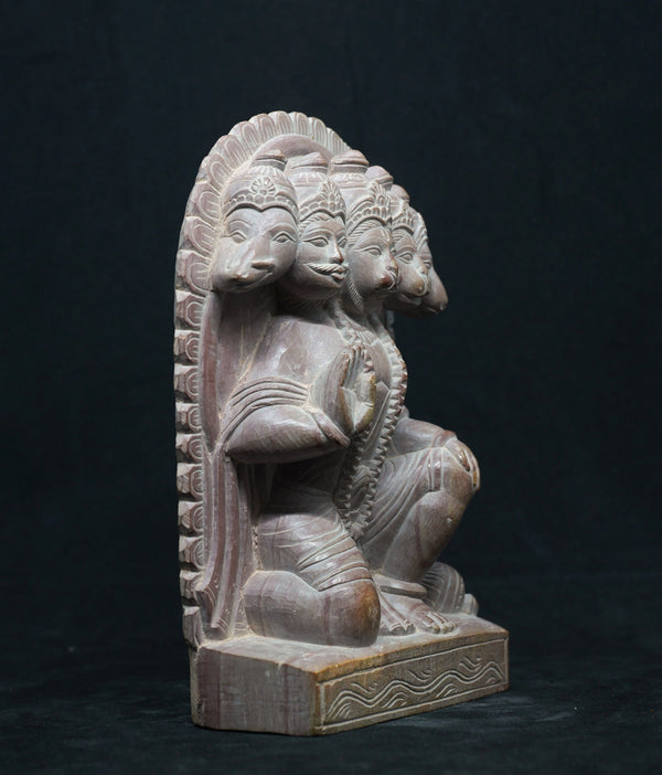 Monolithic Hand Made - Panchmukhi Hanuman Statue - Indian Hindu God idol - Protection Statue - home Decor house warming gift - mollisarts