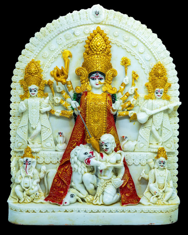 Durga Statue with family- Mahishasura Mardini Maa Durga Protima  - India Hindu Goddess Statue -  Delivery within 4 weeks