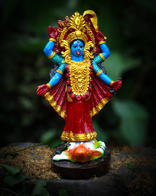 Marble Bengali Maa Shyama Kali Murti - Dakshineswar Dakshina Kali Thakur statue - Hindu Goddess Kali Amman Idol - by MollisArts