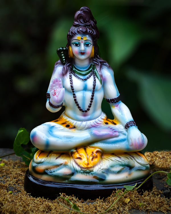 Lord Shiva blue idol - The First Yogi - Hindu God lord Shiva - rudra statue - Yoga figurine - Meditation room art - Buddhist art