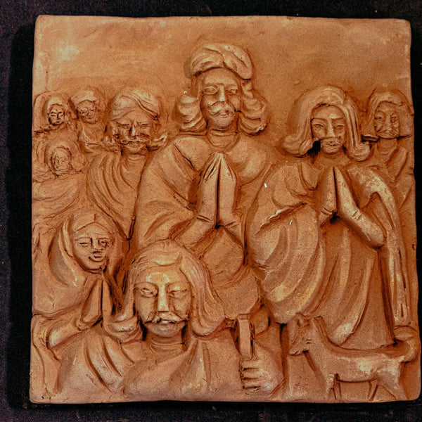 Handmade terracotta tiles depicting scenes of Mahabharat -Series - Hindu Mythology Art - Spiritual Indian Art  by MollisArts